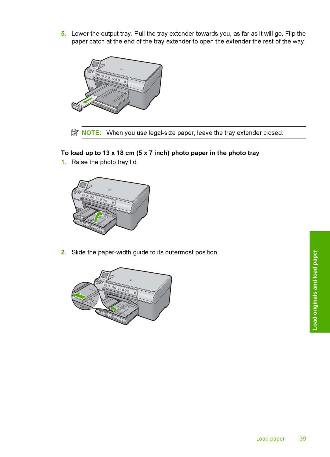 HP C5500 manual Load andoriginals 