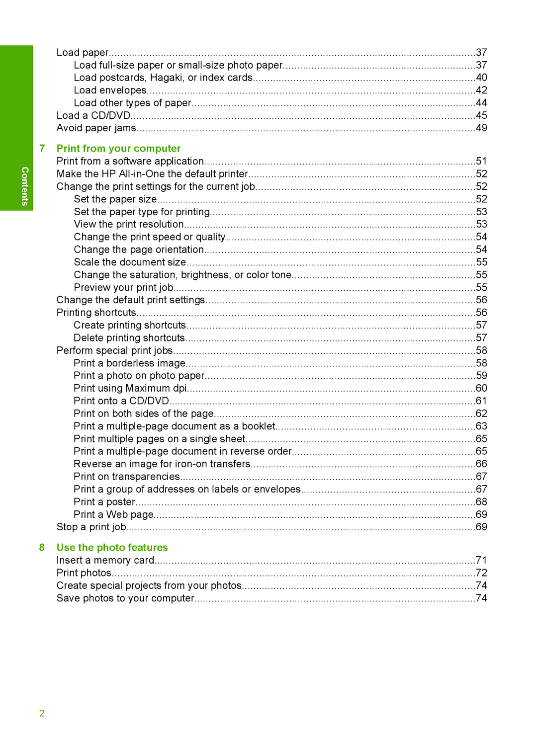 HP C5500 manual Print from your computer, Use the photo features 