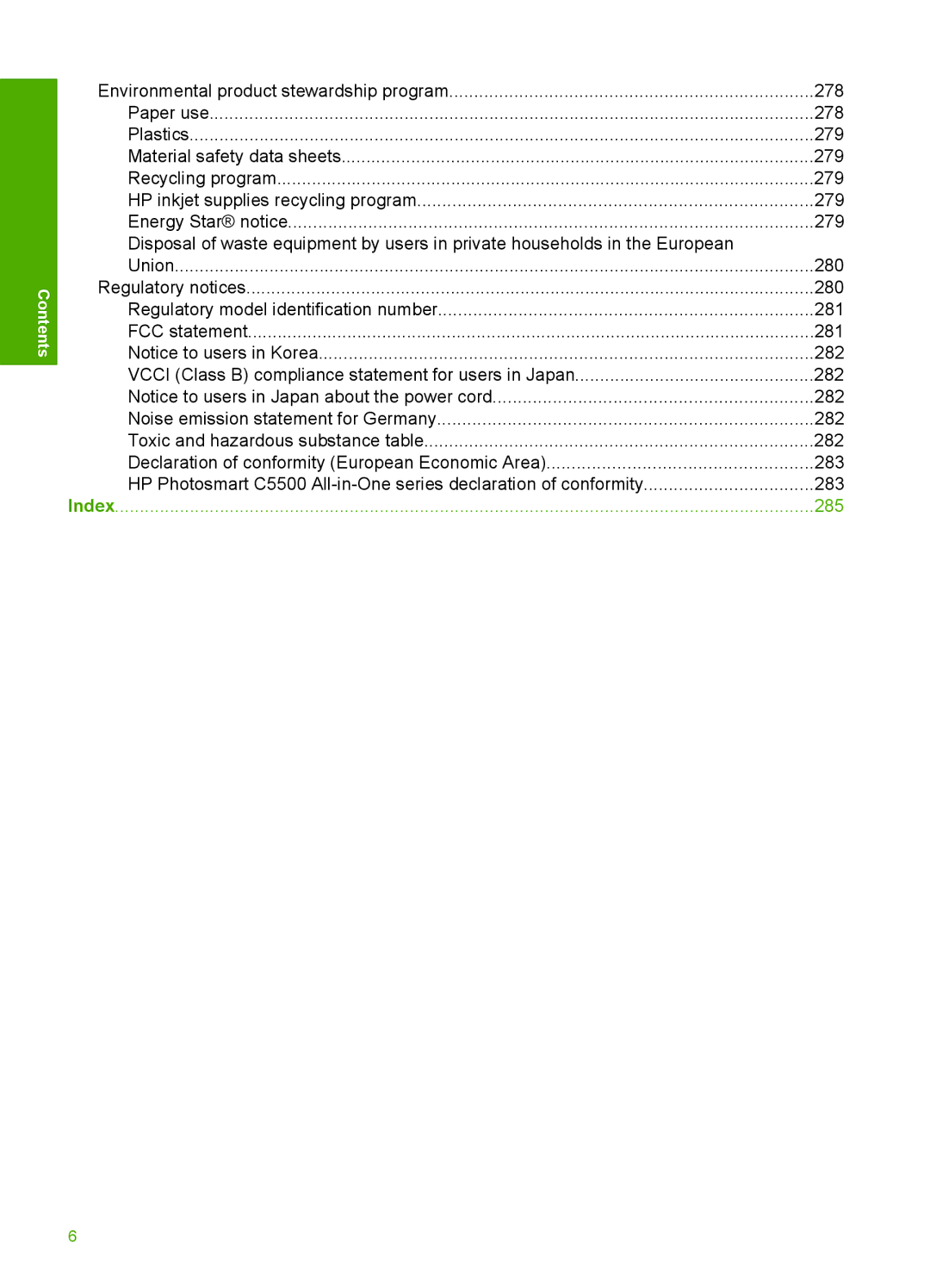 HP C5500 manual Index 