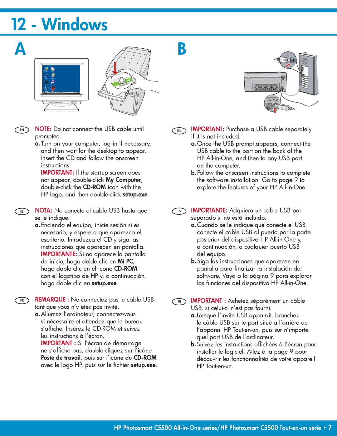 HP C5550, C5540, C5580 manual Windows 