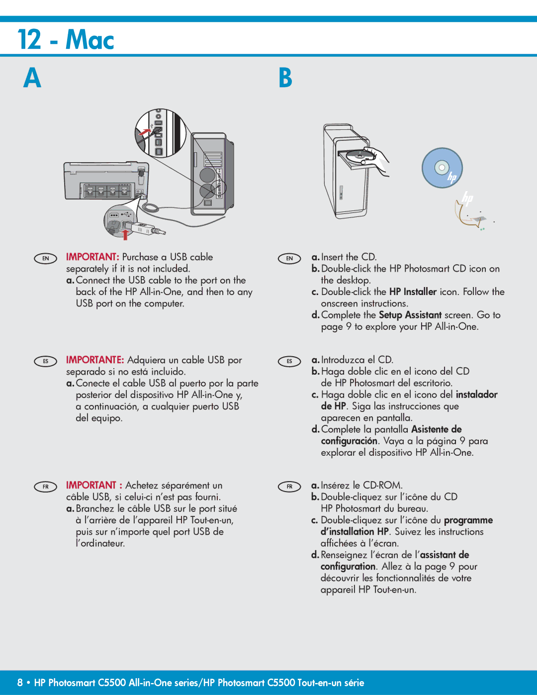 HP C5580, C5540, C5550 manual Mac 