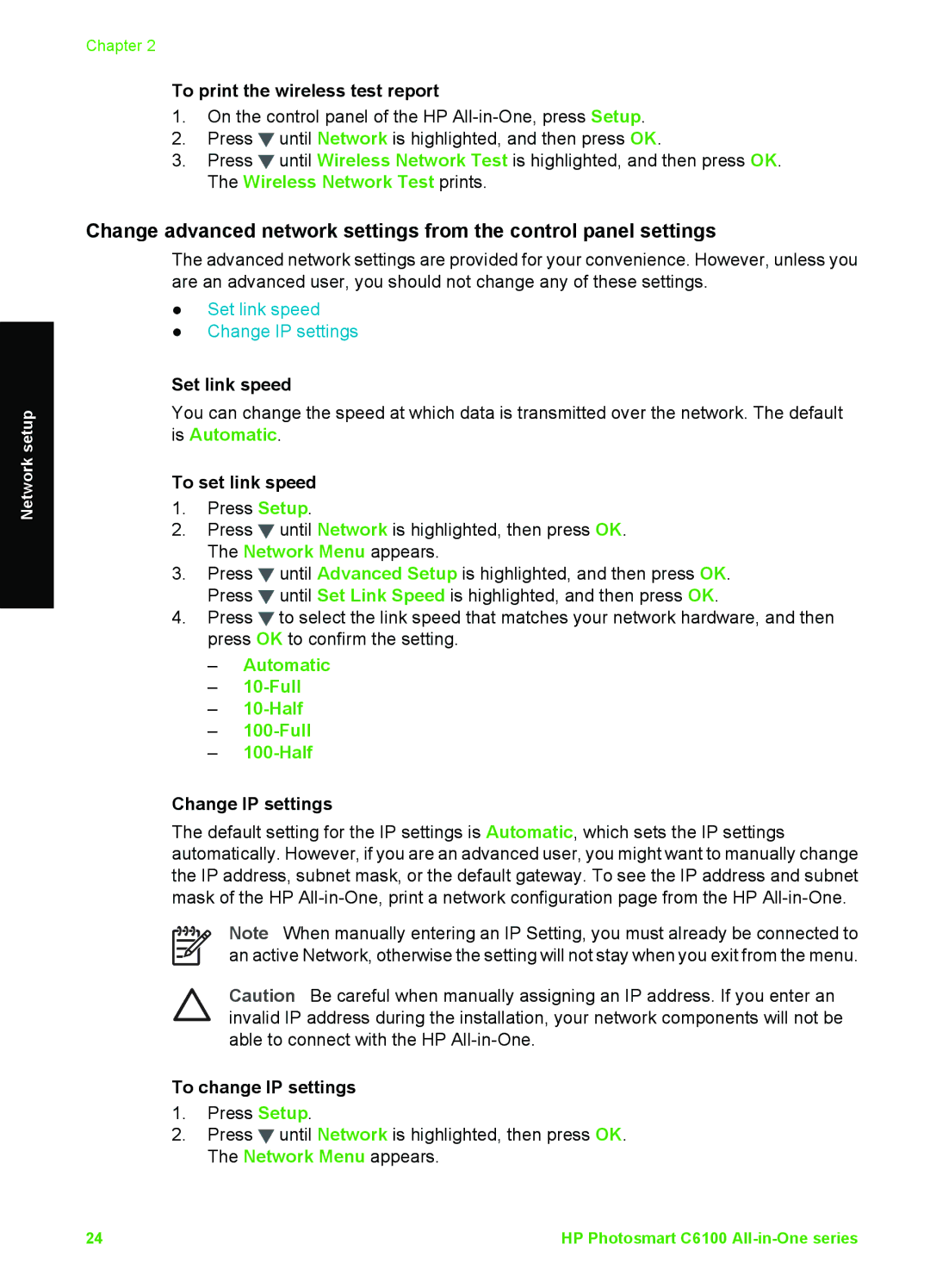 HP C6150, C6180 manual Automatic Full Half 