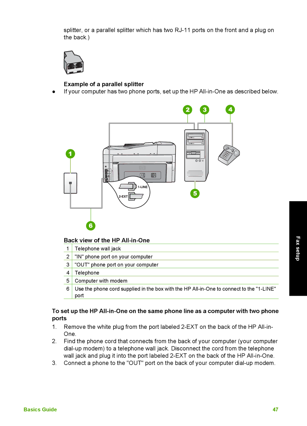 HP C6180, C6150 manual Example of a parallel splitter 