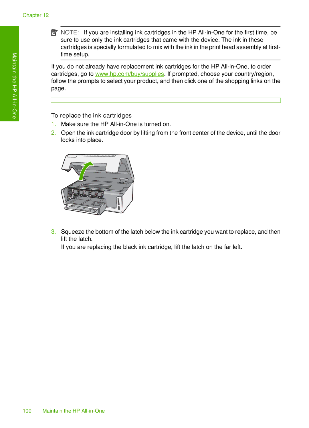 HP C6200 manual To replace the ink cartridges 