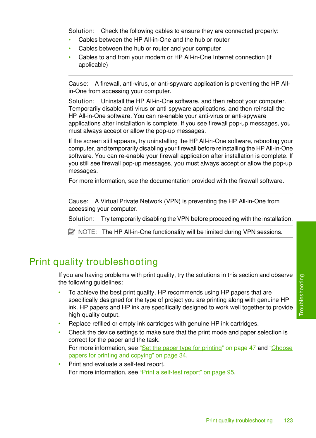 HP C6200 manual Print quality troubleshooting 