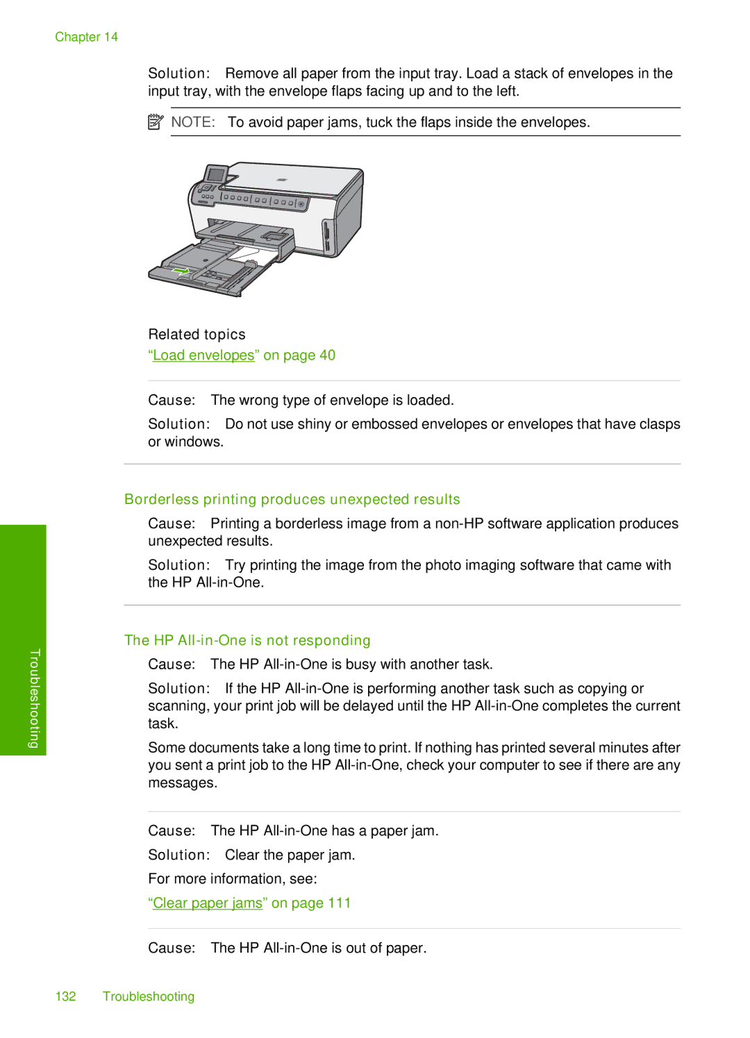 HP C6200 manual Borderless printing produces unexpected results, HP All-in-One is not responding 