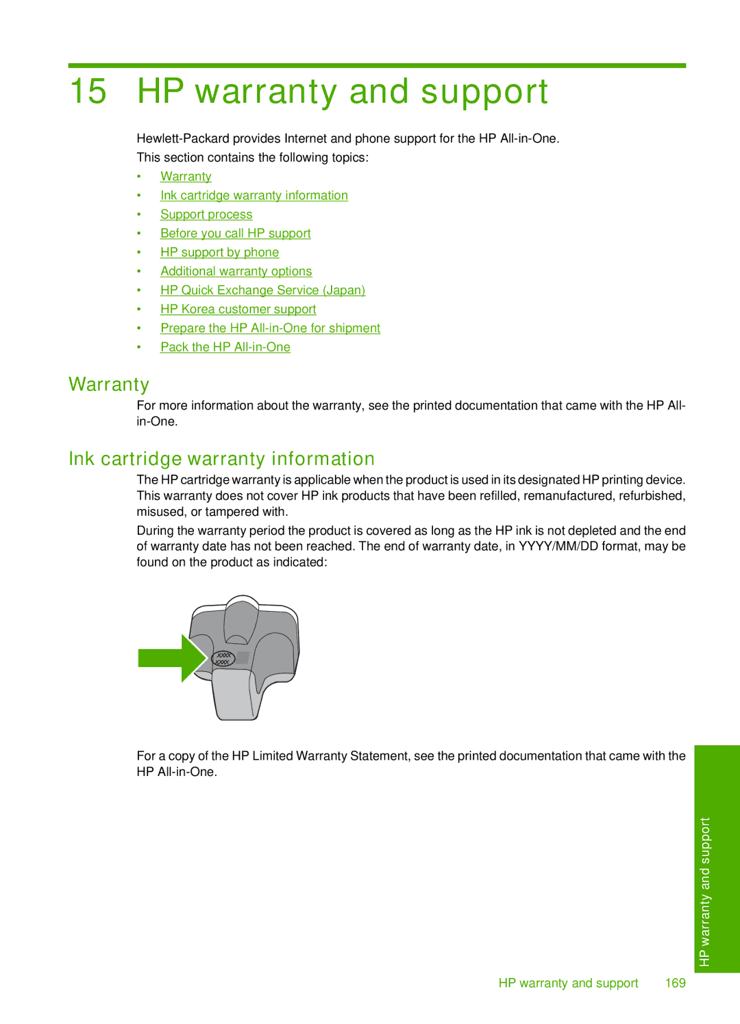 HP C6200 manual HP warranty and support, Warranty 