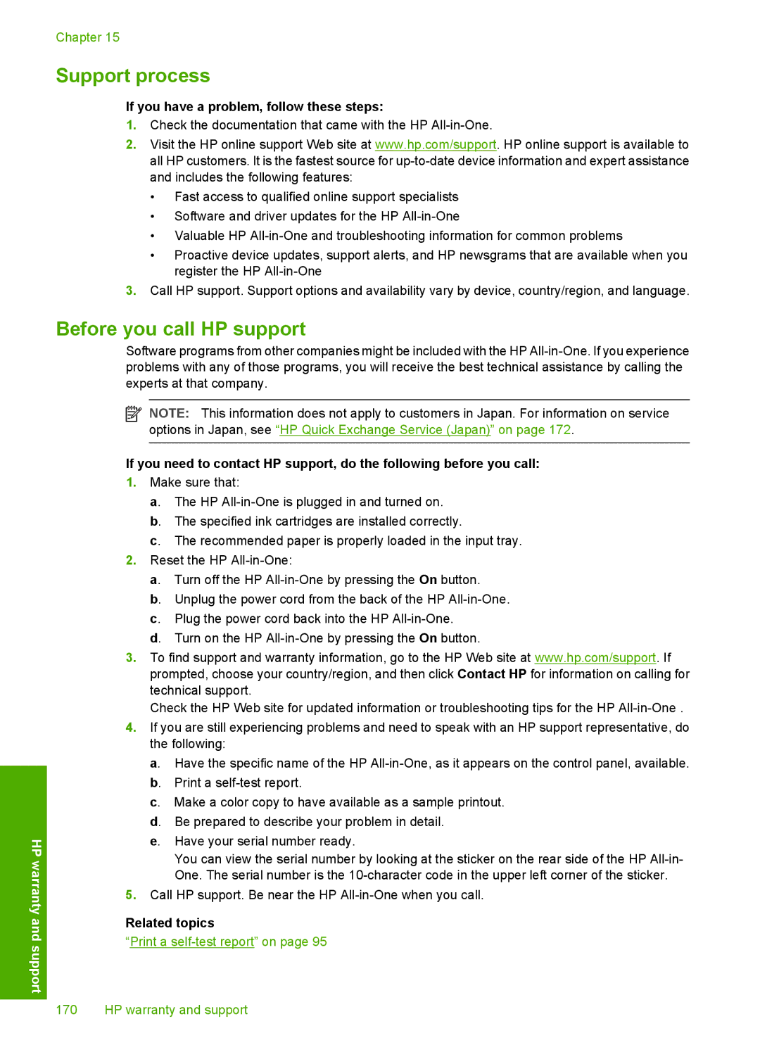 HP C6200 manual Support process 