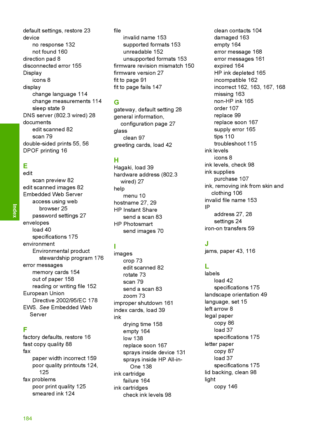 HP C6200 manual 184 