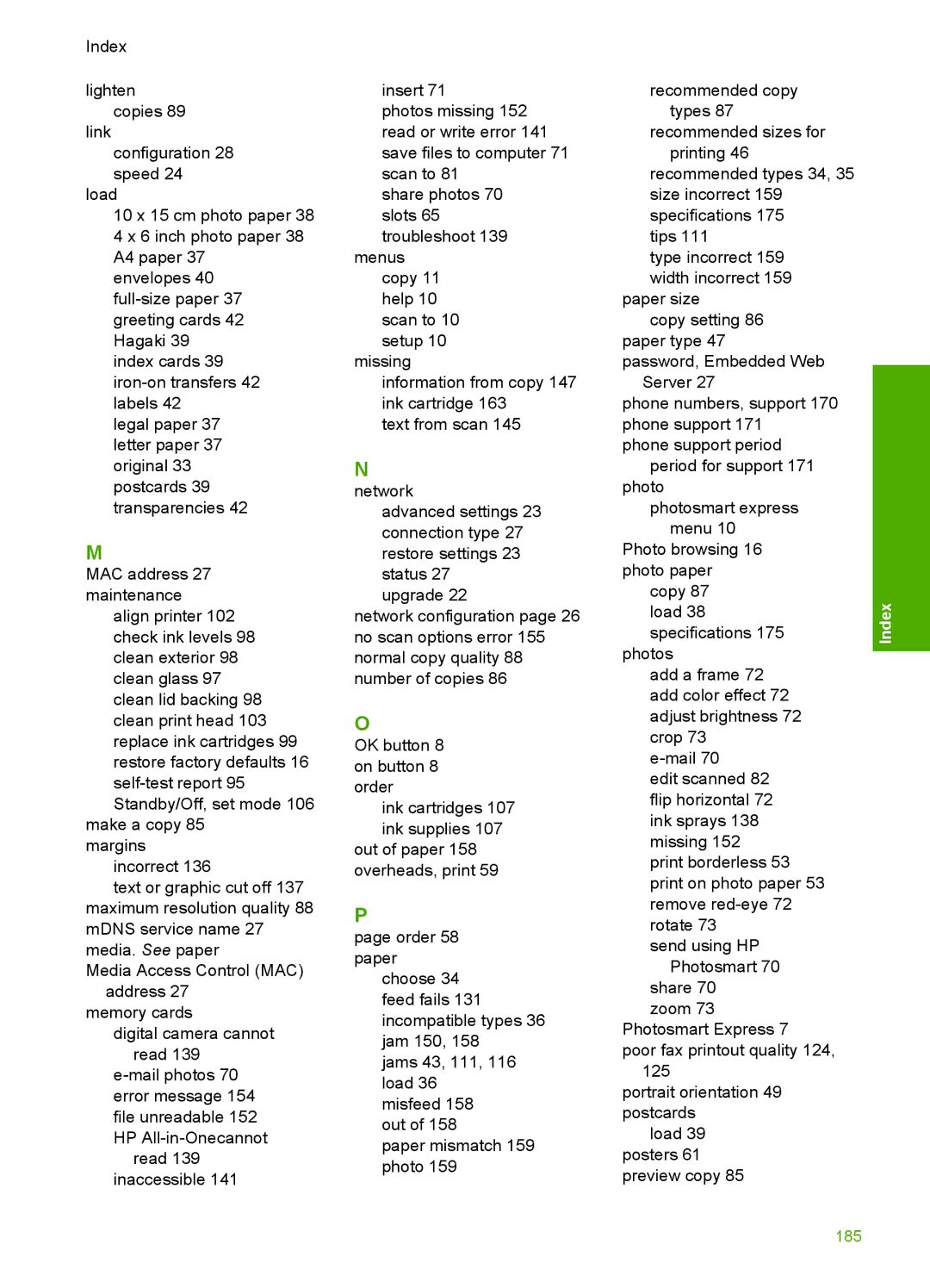 HP C6200 manual 185 