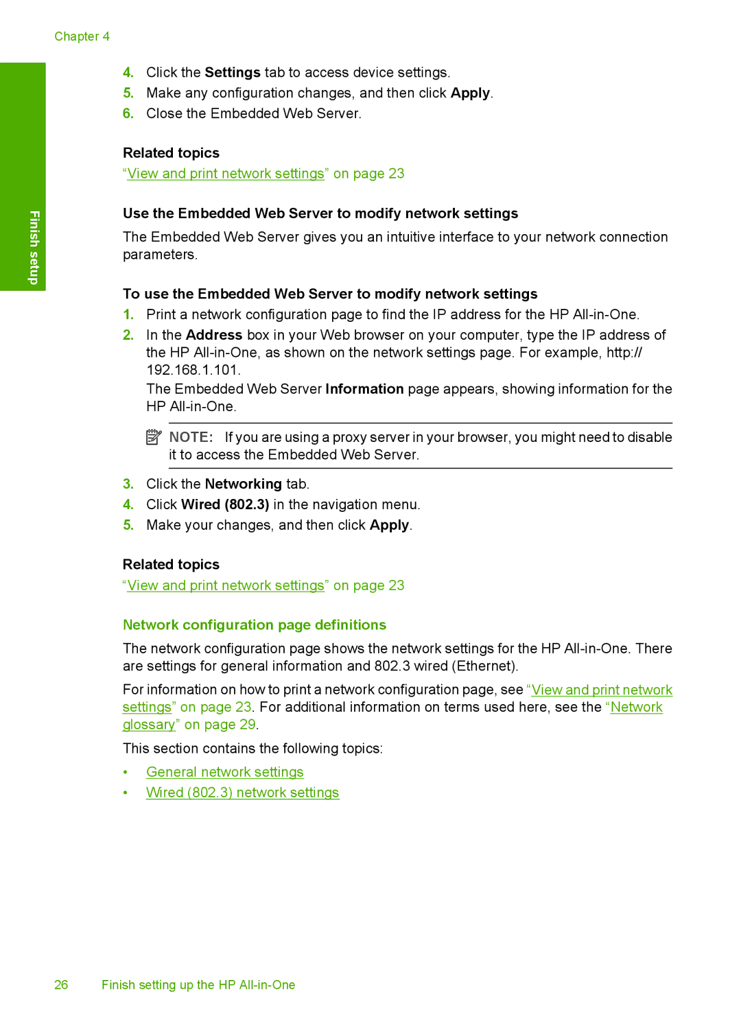 HP C6200 Use the Embedded Web Server to modify network settings, To use the Embedded Web Server to modify network settings 