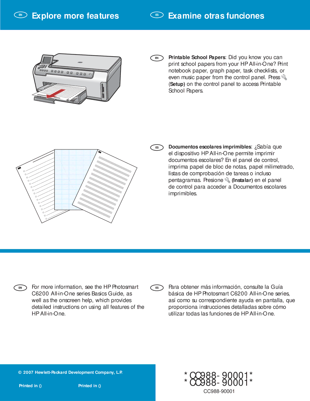 HP C6240, C6250 manual EN Explore more features ES Examine otras funciones 