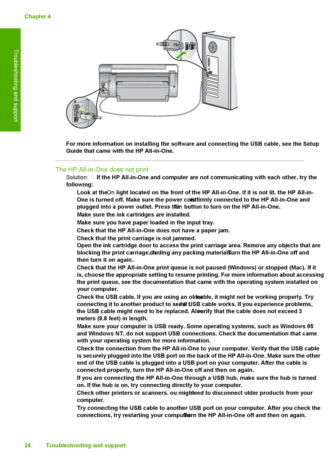 HP C6280, C6250 manual HP All-in-One does not print 