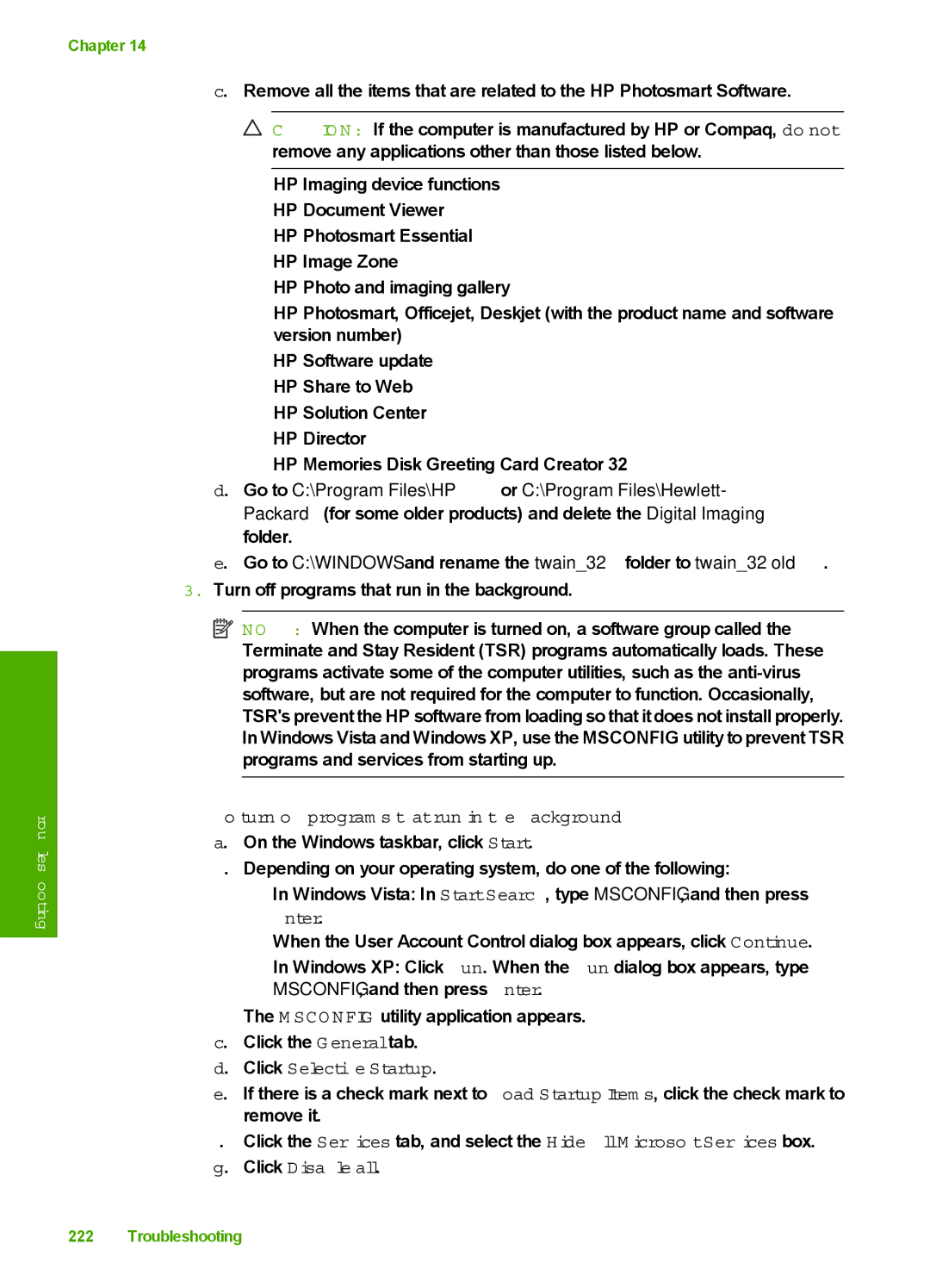 HP C6340, C6380 manual Troubleshooting 