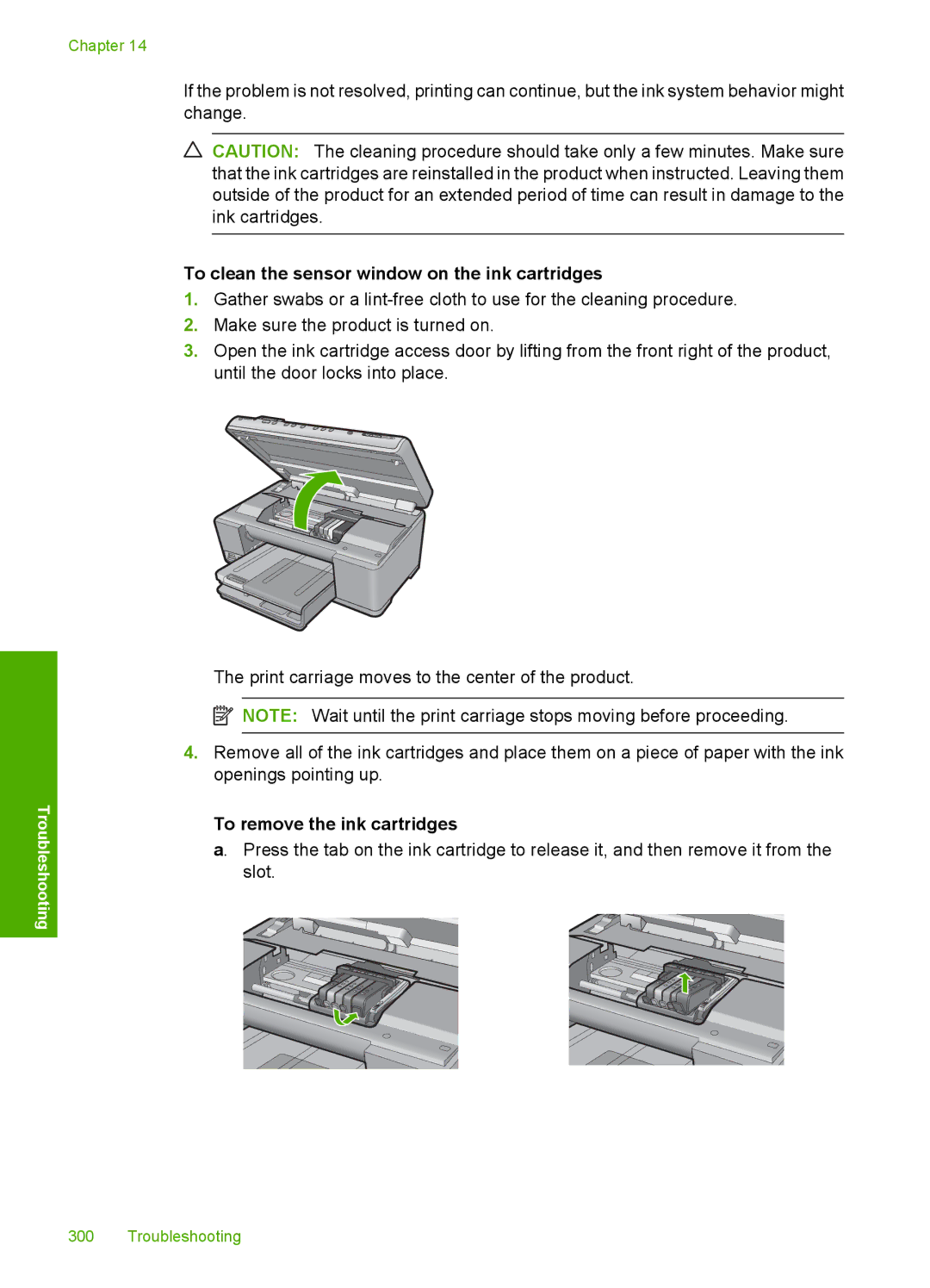 HP C6340, C6380 manual To clean the sensor window on the ink cartridges 