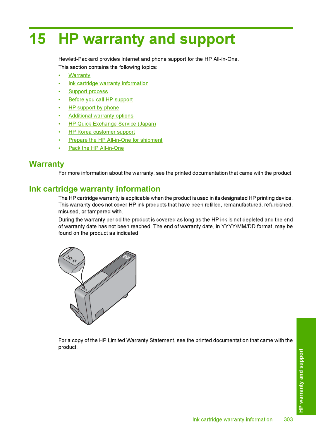 HP C6380, C6340 manual HP warranty and support, Warranty 