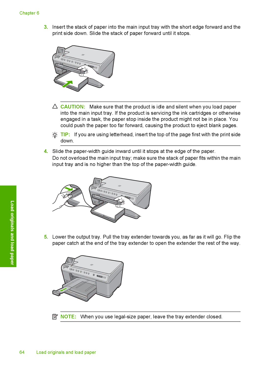 HP C6340, C6380 manual Load originals and load paper 