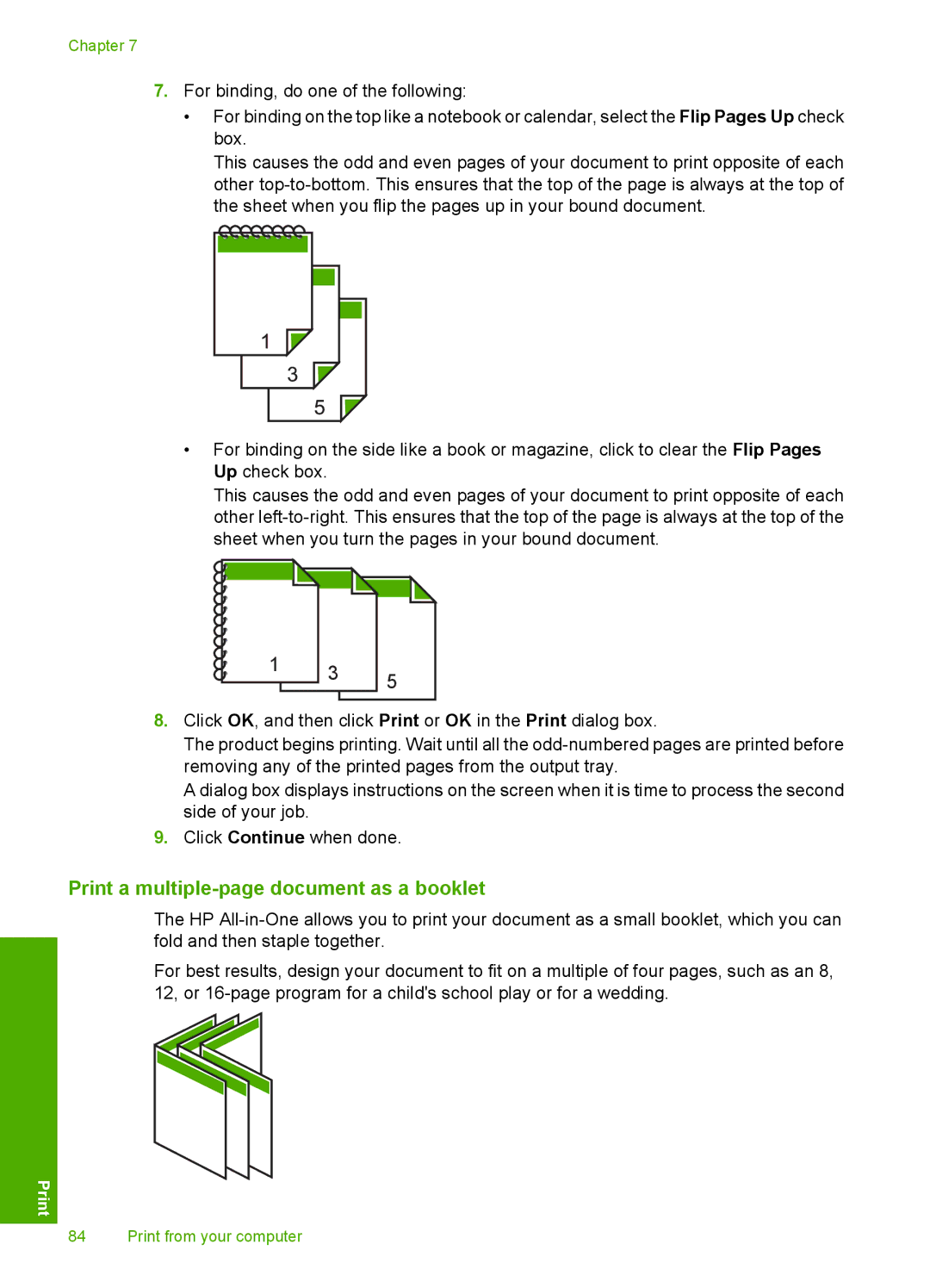 HP C6340, C6380 manual Print a multiple-page document as a booklet 