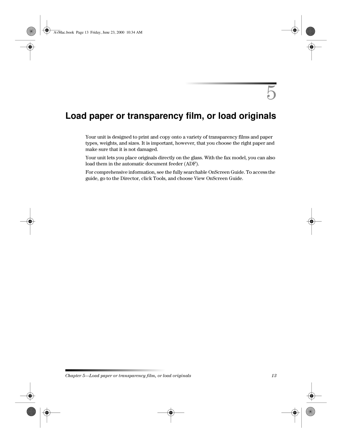 HP G, C6734A, g85 C6737A, g55 C6736A, C6735A, g85XI C6739A manual Load paper or transparency film, or load originals 