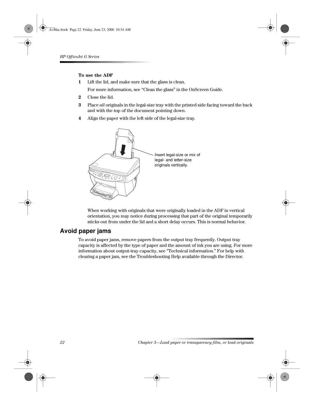 HP g55 C6736A, C6734A, g85 C6737A, C6735A, g85XI C6739A, G manual Avoid paper jams 