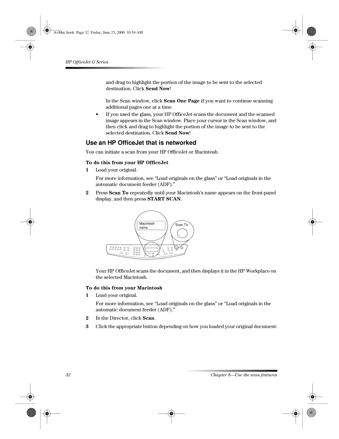 HP C6734A, g85 C6737A, g55 C6736A, C6735A, g85XI C6739A, G manual Use an HP OfficeJet that is networked 