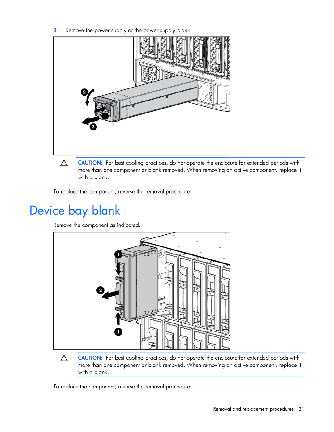 HP c7000 manual Device bay blank 