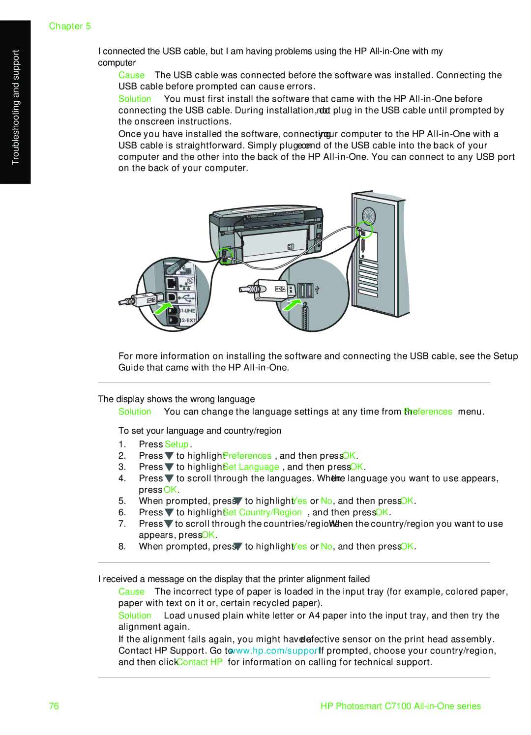 HP C7100 manual Display shows the wrong language, To set your language and country/region 