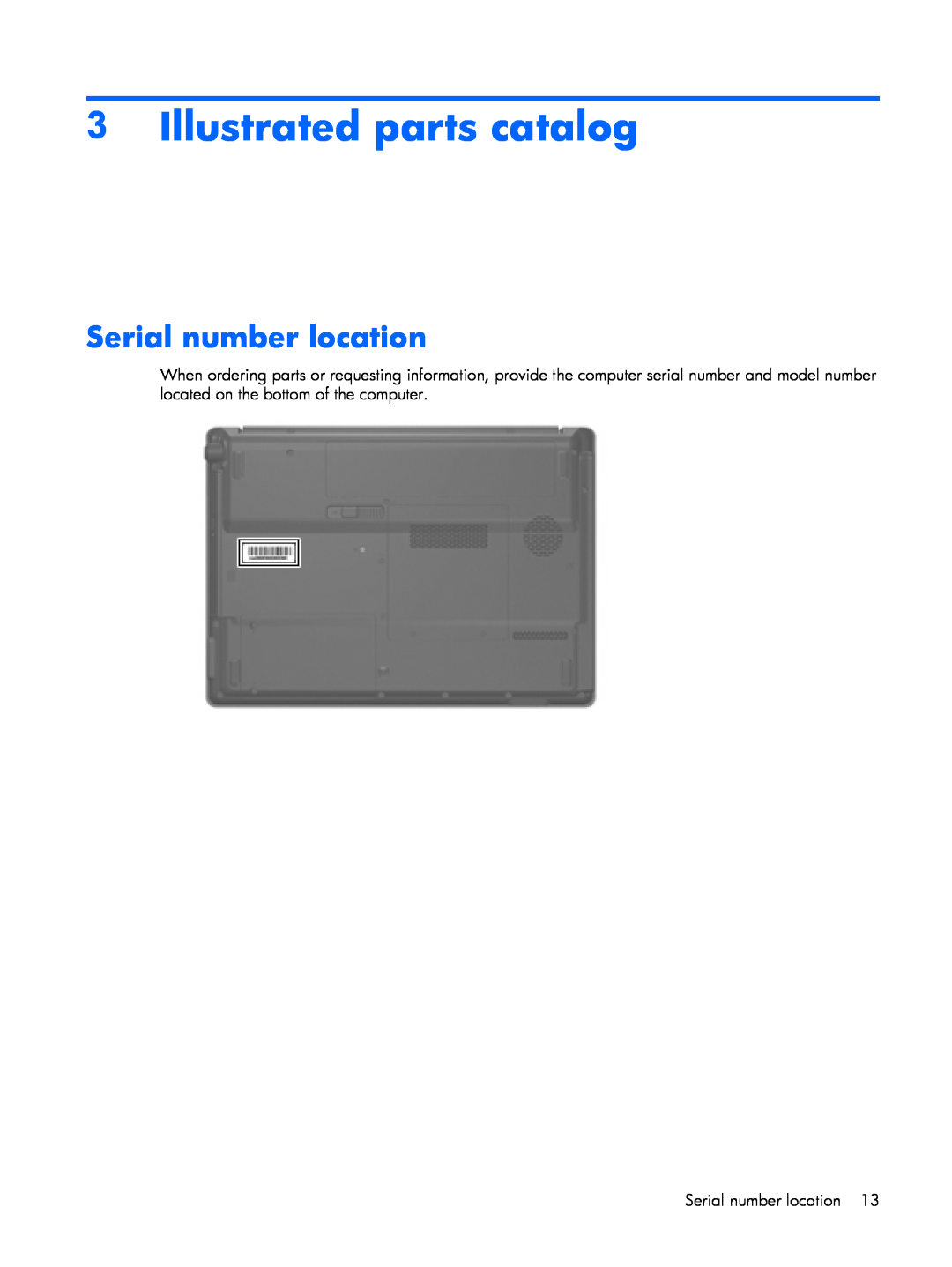 HP C753TU, C721TU, C725BR, C718TU, C720BR, C717TU, C717NR, C713NR, C715NR, C750T Illustrated parts catalog, Serial number location 