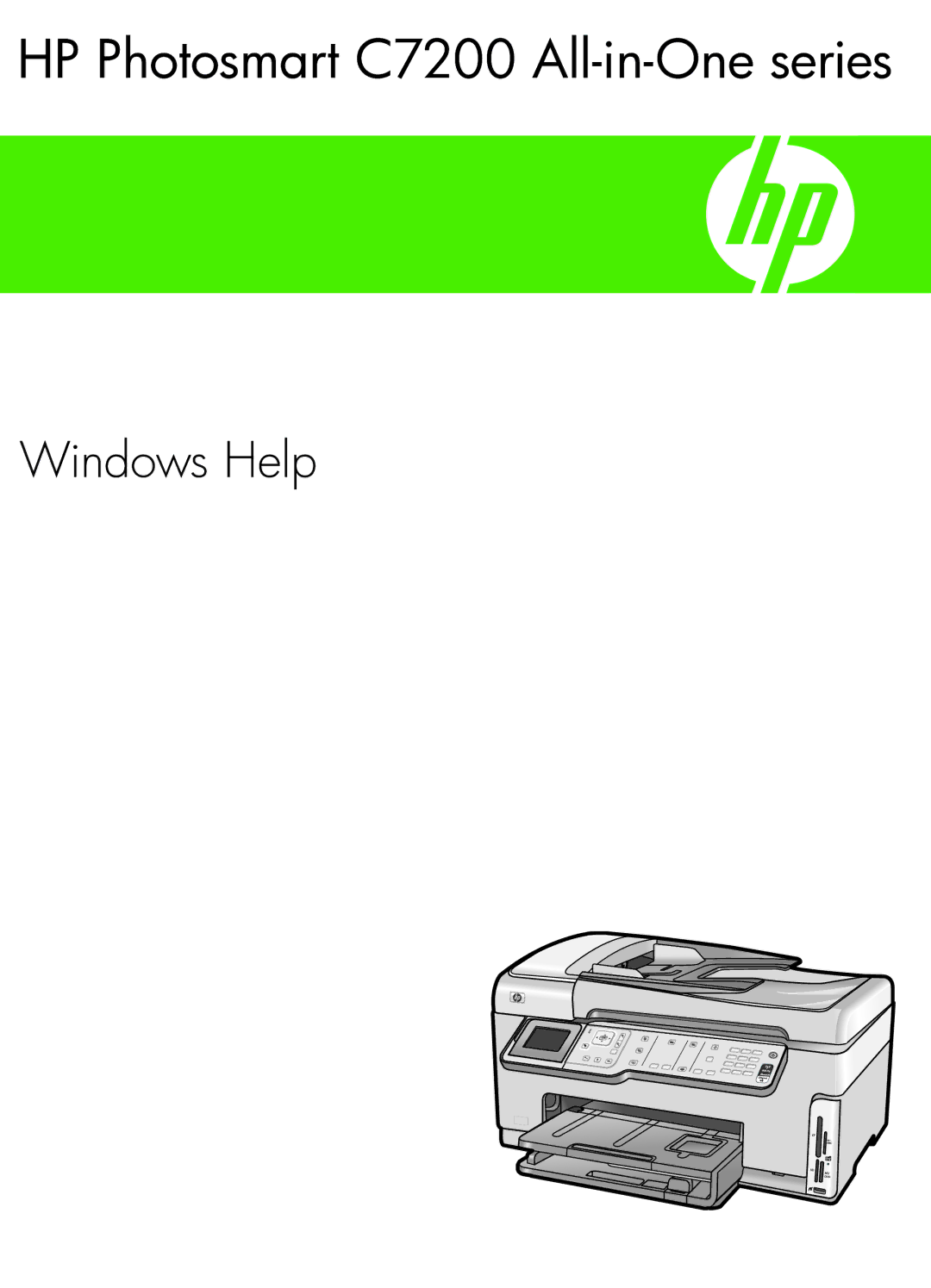 HP C7288, C7250, C7280 manual HP Photosmart C7200 All-in-One series 