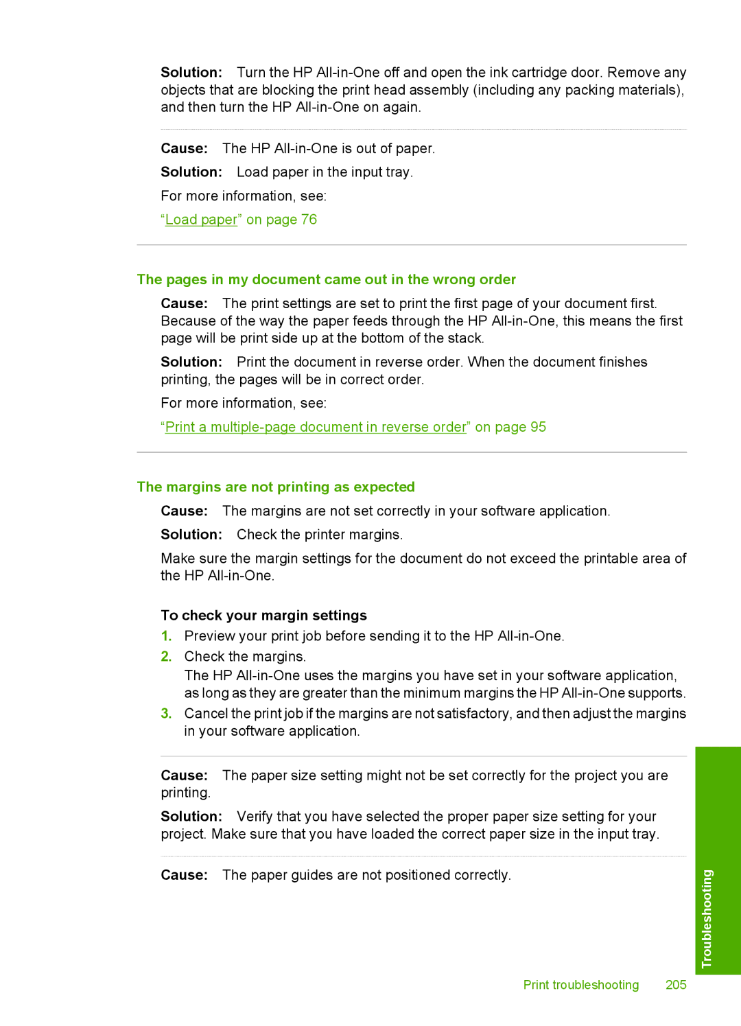 HP C7280, C7250, C7288 Pages in my document came out in the wrong order, Print a multiple-page document in reverse order on 