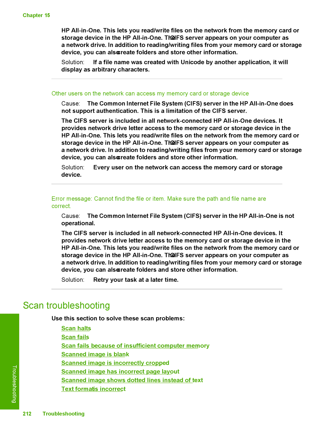 HP C7250, C7288, C7280 manual Scan troubleshooting 