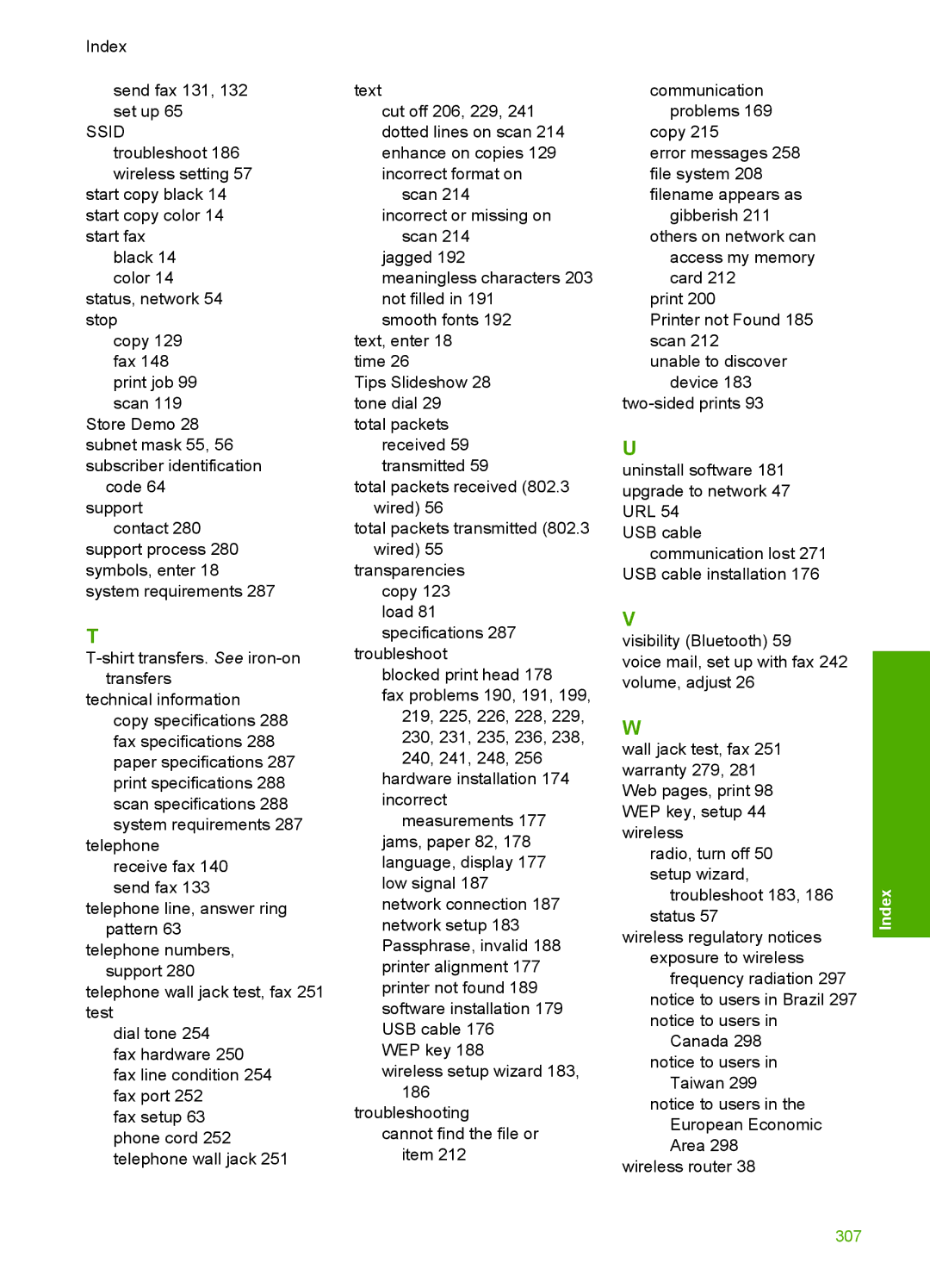 HP C7280, C7250, C7288 manual 307 