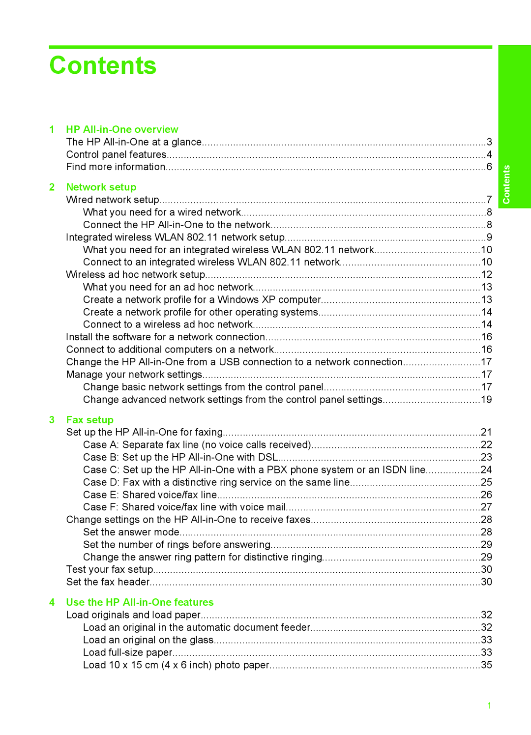 HP C7250, C7288, C7280 manual Contents 