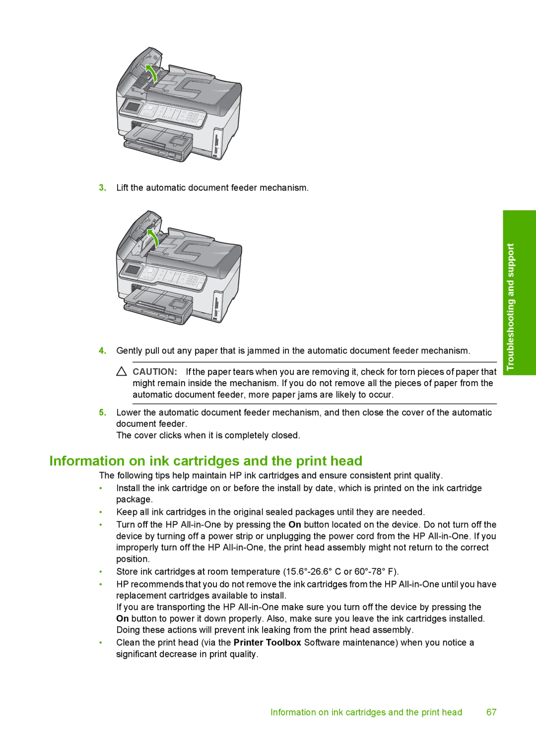 HP C7250, C7288, C7280 manual Information on ink cartridges and the print head 