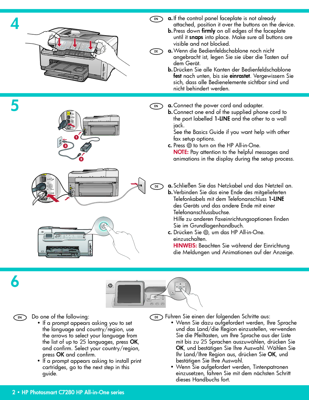 HP C7280 manual DE Führen Sie einen der folgenden Schritte aus 