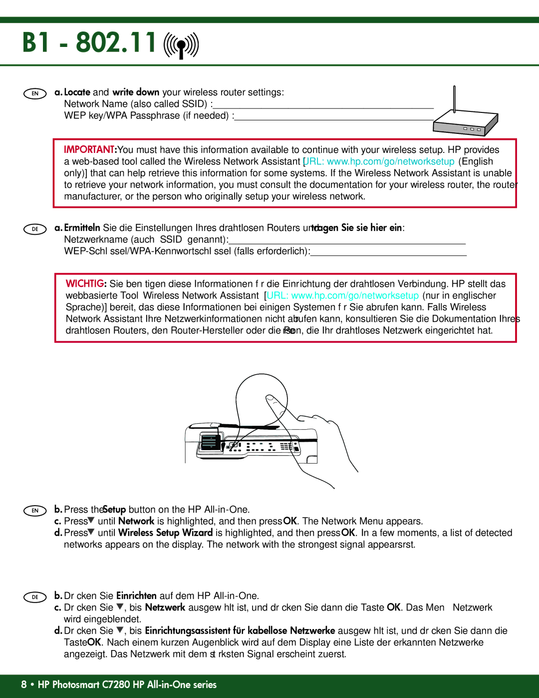 HP manual HP Photosmart C7280 HP All-in-One series 