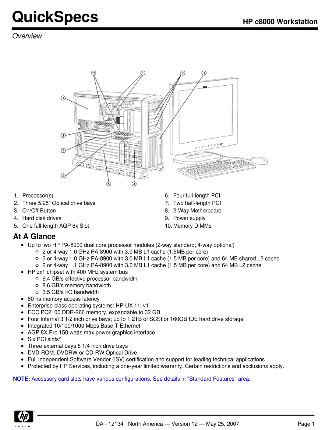 HP c8000 manual QuickSpecs, Overview 