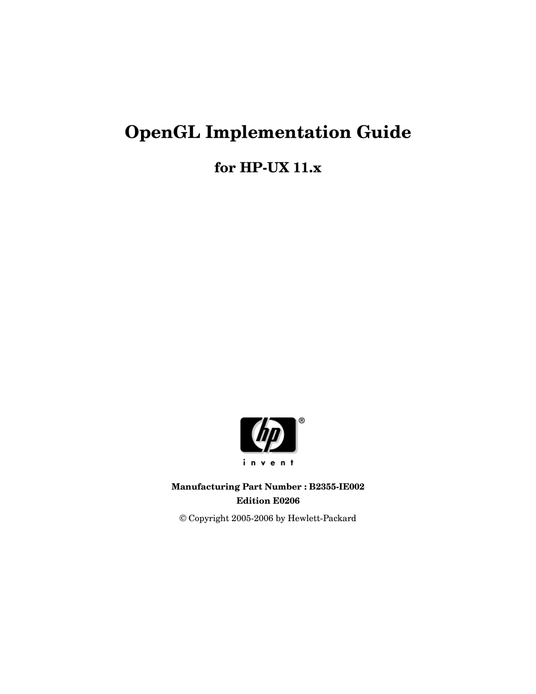 HP c8000 manual OpenGL Implementation Guide 