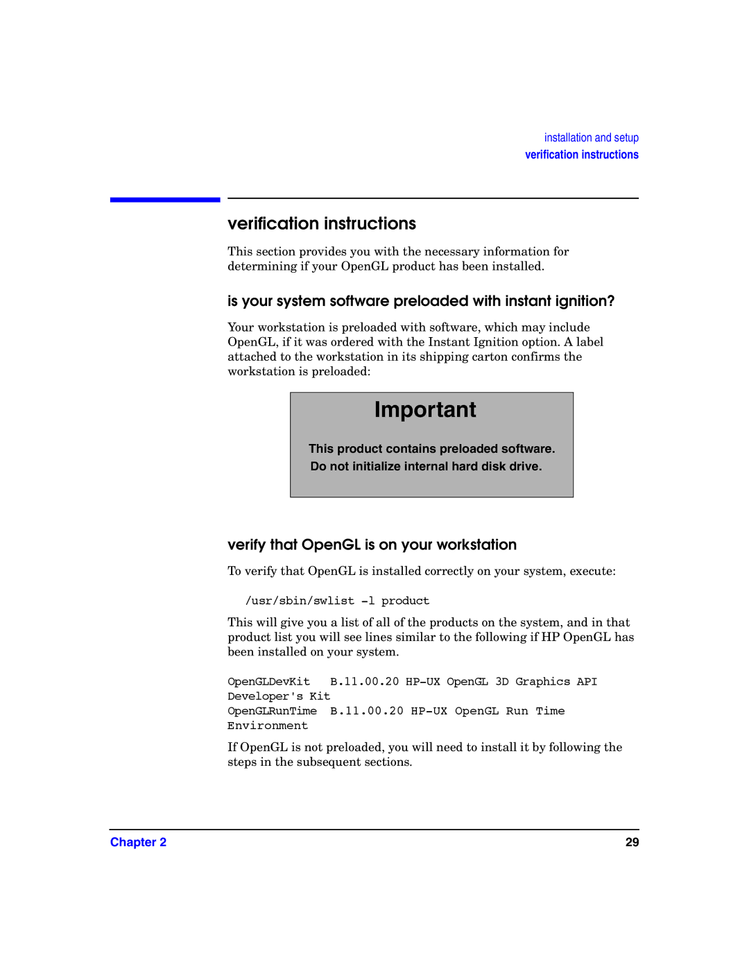 HP c8000 manual Verification instructions, Is your system software preloaded with instant ignition? 