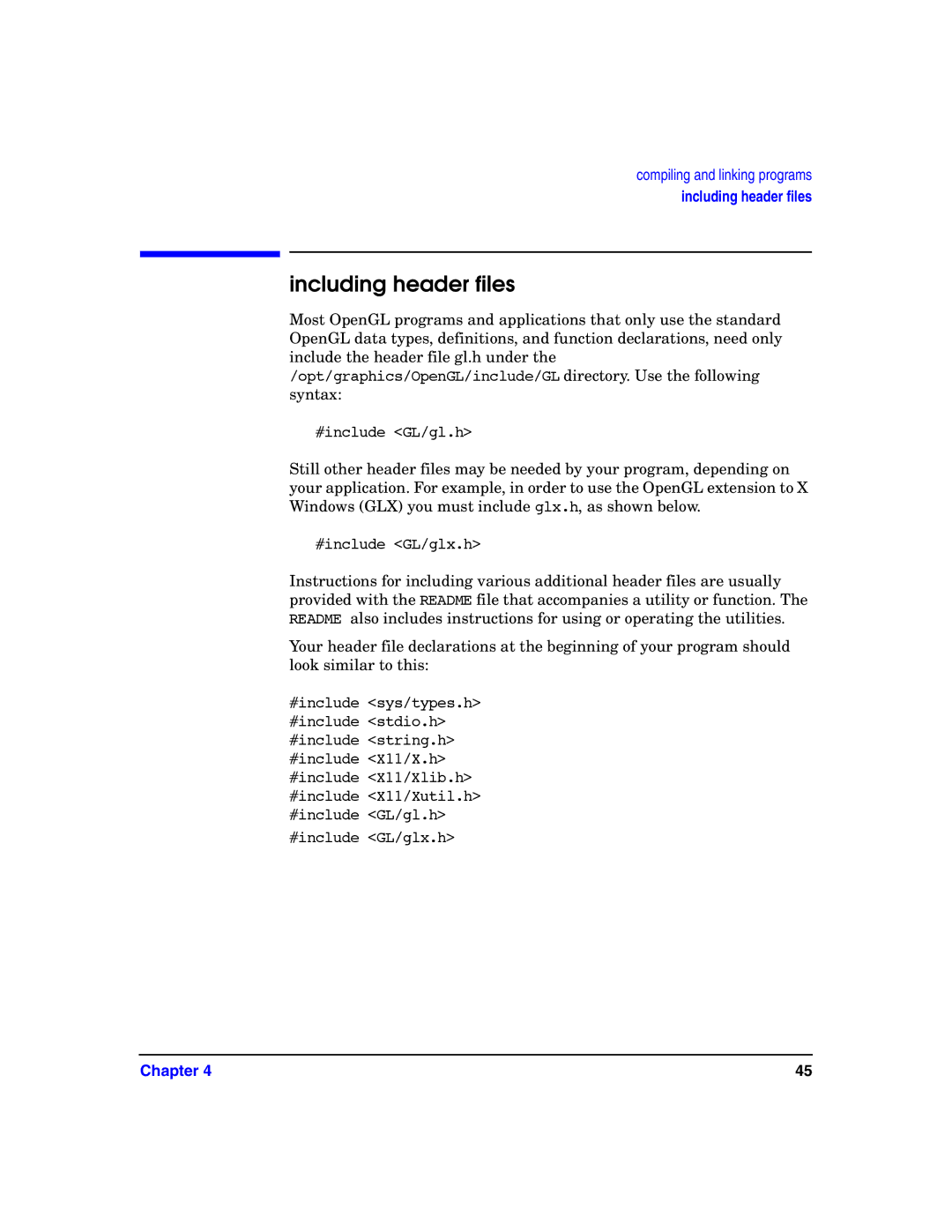 HP c8000 manual Including header files 