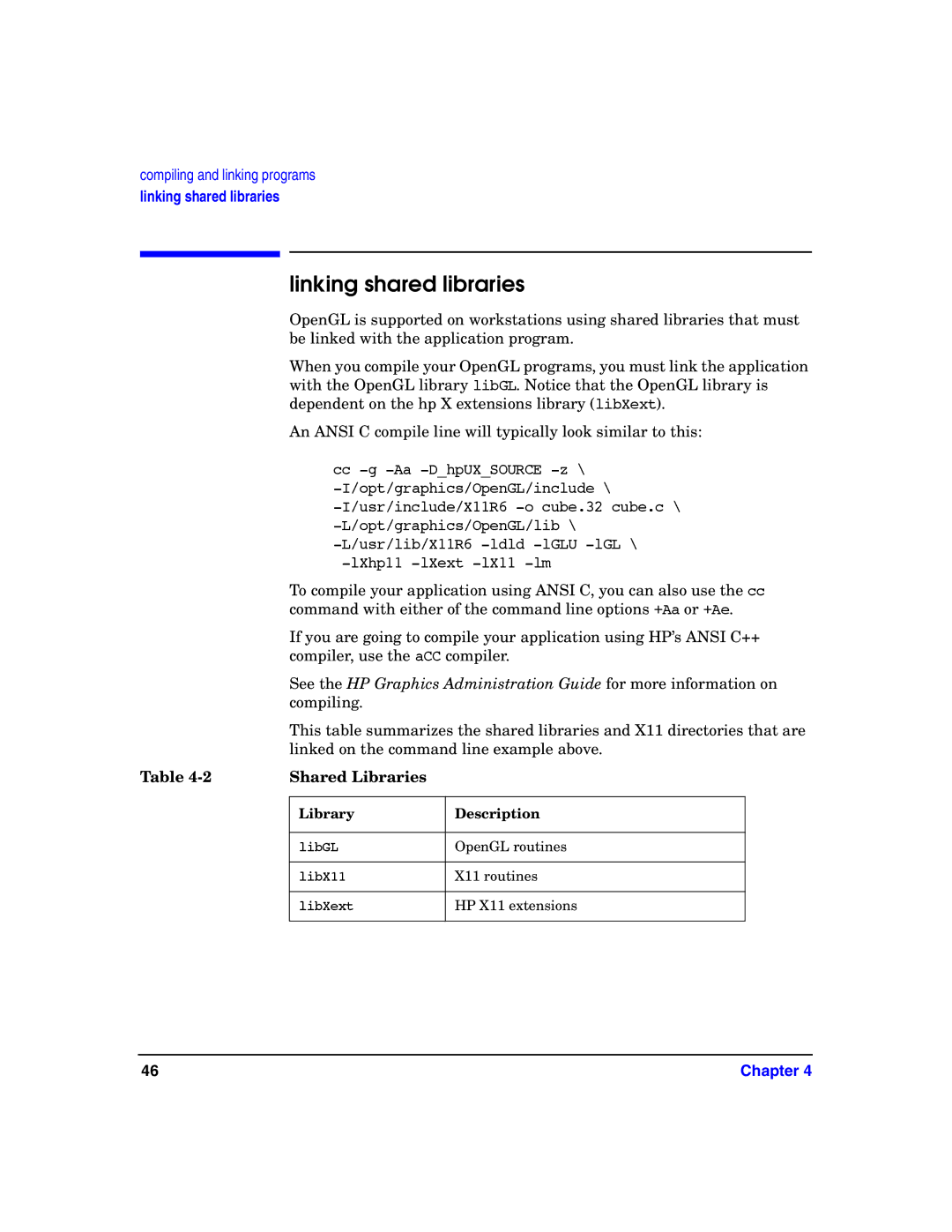 HP c8000 manual Linking shared libraries 