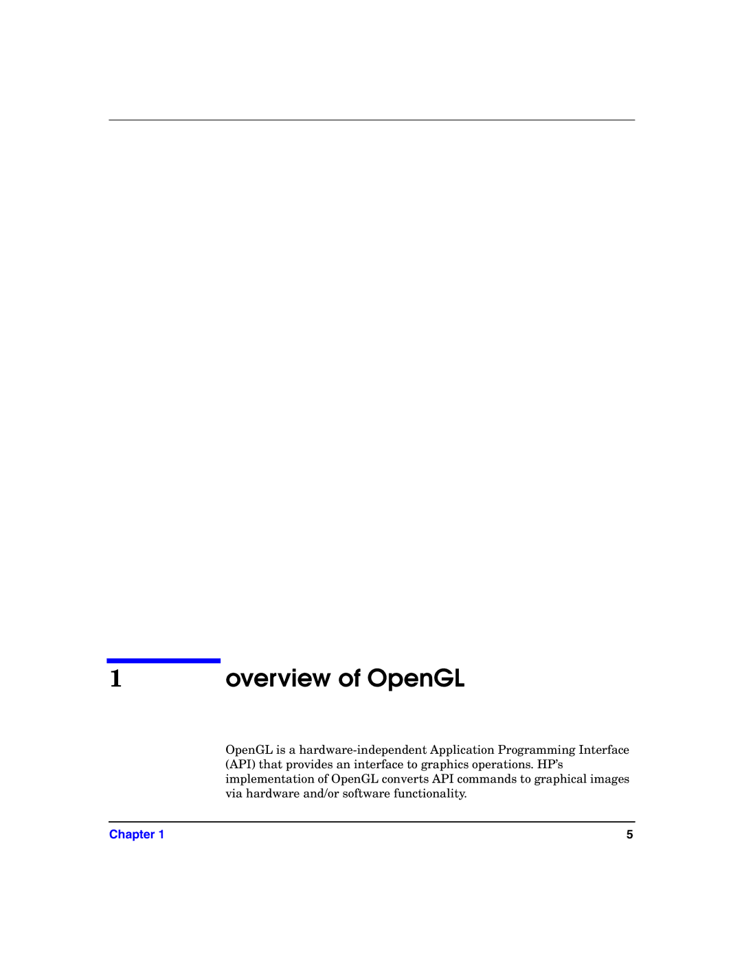 HP c8000 manual Overview of OpenGL 