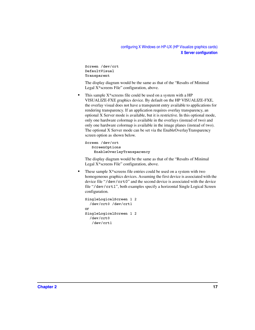 HP c8000 manual Screen /dev/crt DefaultVisual Transparent 