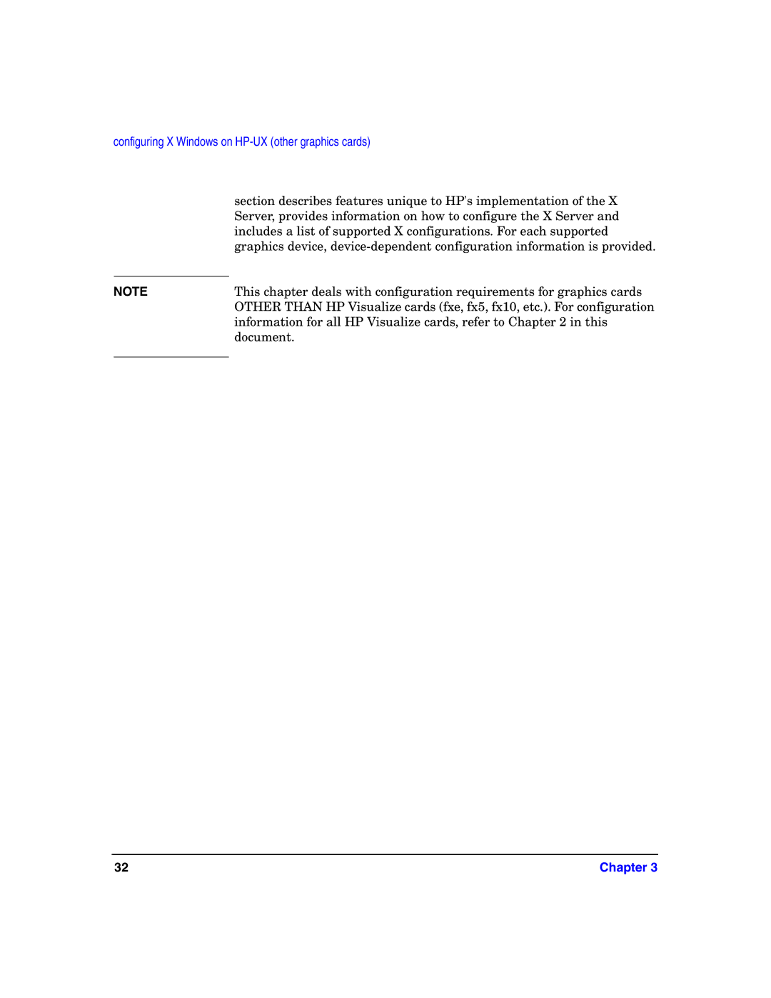 HP c8000 manual Configuring X Windows on HP-UX other graphics cards 