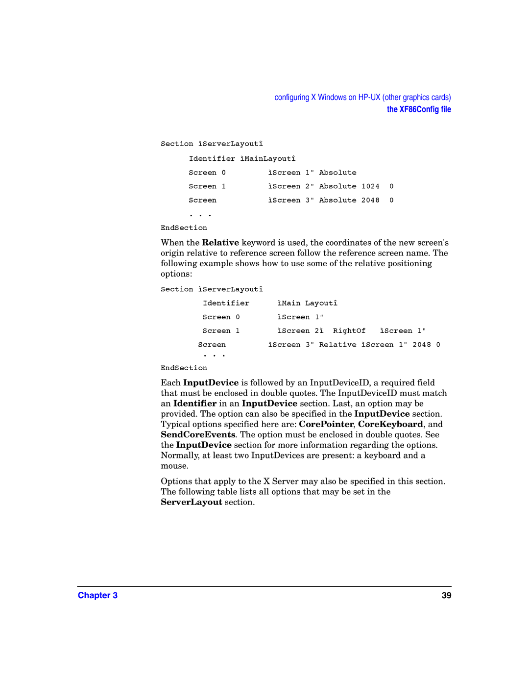 HP c8000 manual XF86Config file 