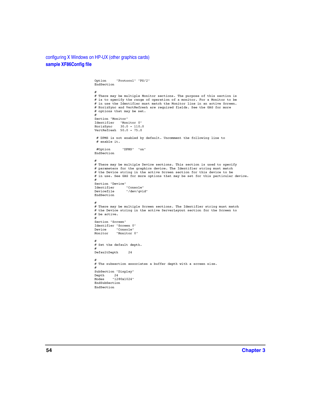 HP c8000 manual Sample XF86Config file 