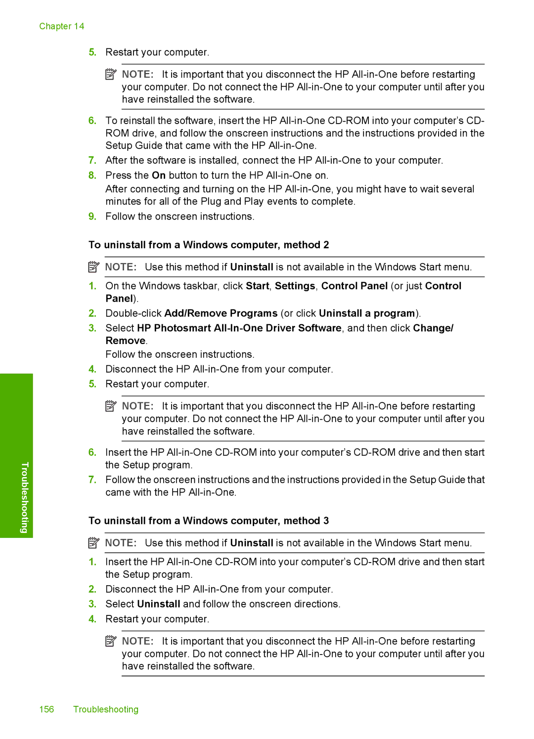 HP L2526A, C8100 manual To uninstall from a Windows computer, method 