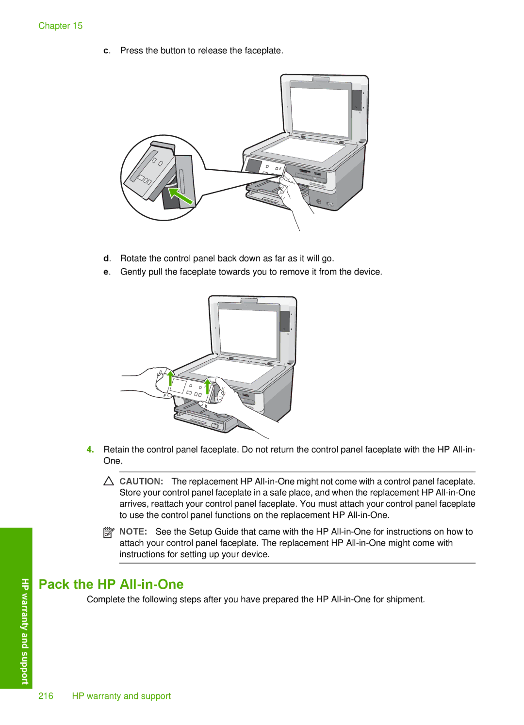 HP L2526A, C8100 manual Pack the HP All-in-One 