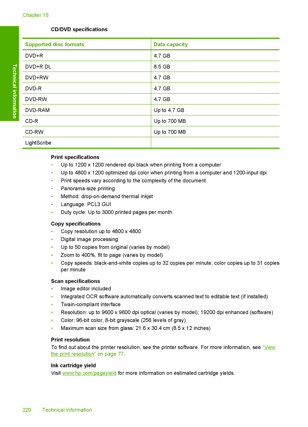 HP L2526A, C8100 manual Supported disc formats 