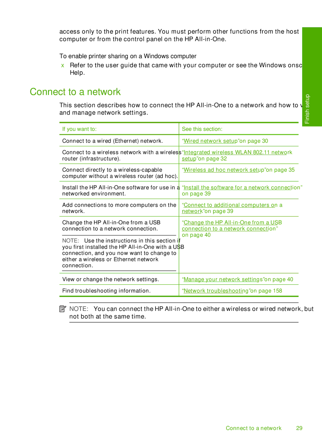 HP C8100, L2526A manual Connect to a network, To enable printer sharing on a Windows computer 